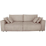 SCHLAFSOFA Cord Taupe  - Taupe/Schwarz, KONVENTIONELL, Kunststoff/Textil (240/89/100cm) - Carryhome