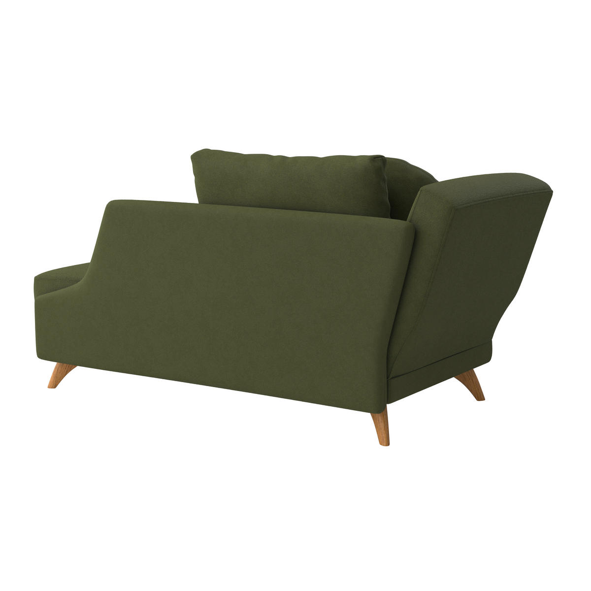 RÉCAMIERE in Flachgewebe Dunkelgrün  - Dunkelgrün/Eichefarben, Modern, Holz/Textil (205/74/94cm) - Bali