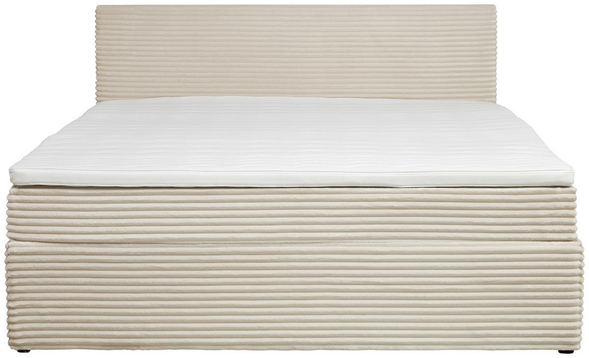 POSTELJA Z VZMETNICO 180 cm   x 200 cm  , tekstil krem barve  - črna/krem barve, Basics, umetna masa/tekstil (180/200cm) - Livetastic