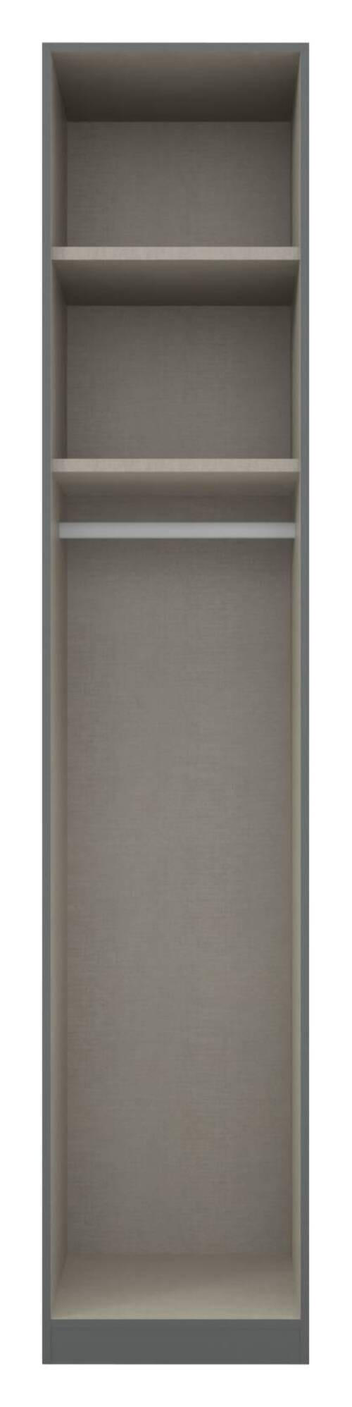 GARDEROB MED GÅNGJÄRN 47/229/54 cm 1-dörrar - aluminiumfärg/grå, Modern, trämaterial (47/229/54cm) - Rauch Möbel