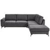 ECKSOFA  in Chenille Dunkelgrau  275/257 cm  - Dunkelgrau/Schwarz, KONVENTIONELL, Textil/Metall (275/257cm) - MID.YOU