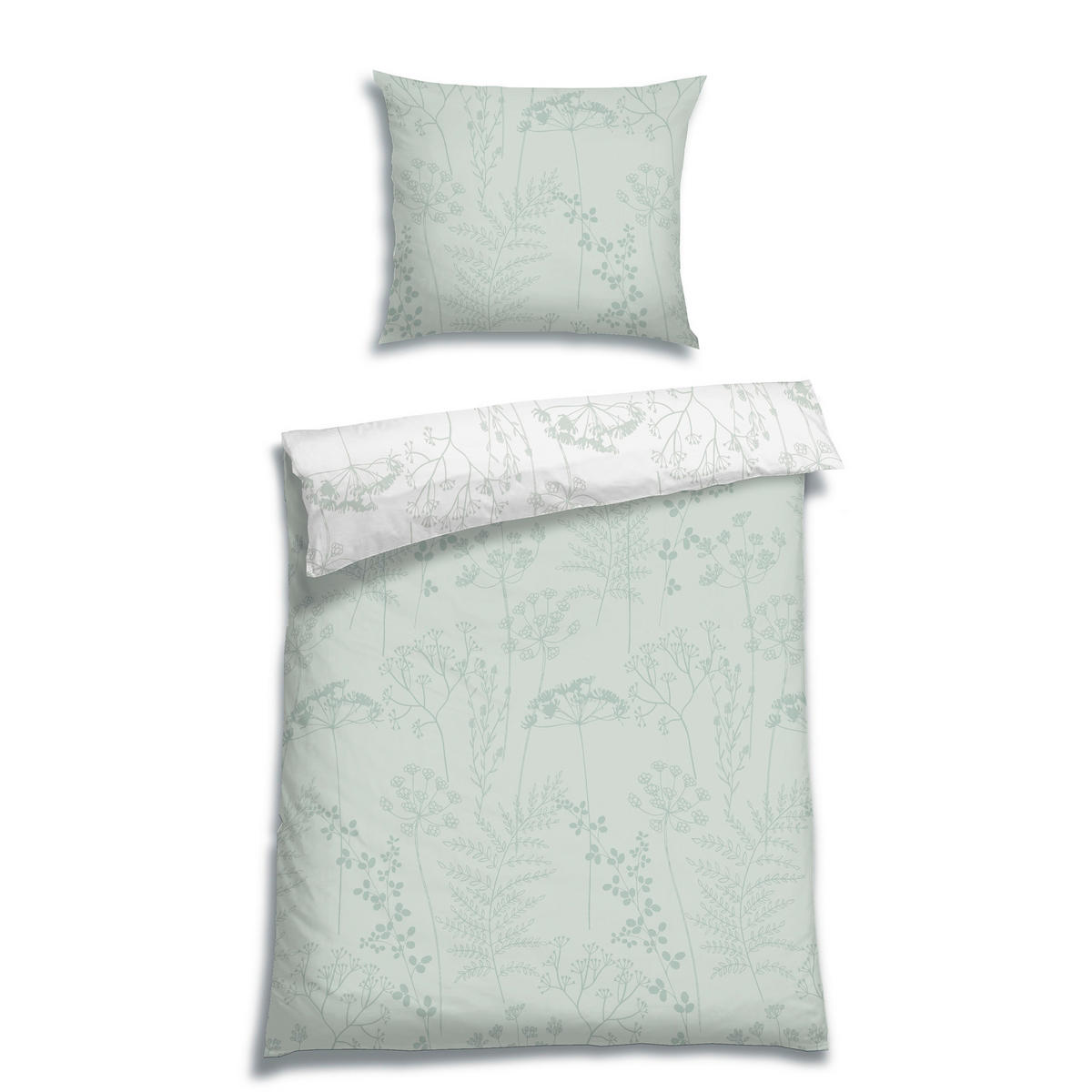 BETTWÄSCHE Flanell 140/200 cm  - Salbeigrün, Design, Textil (140/200cm) - Florella