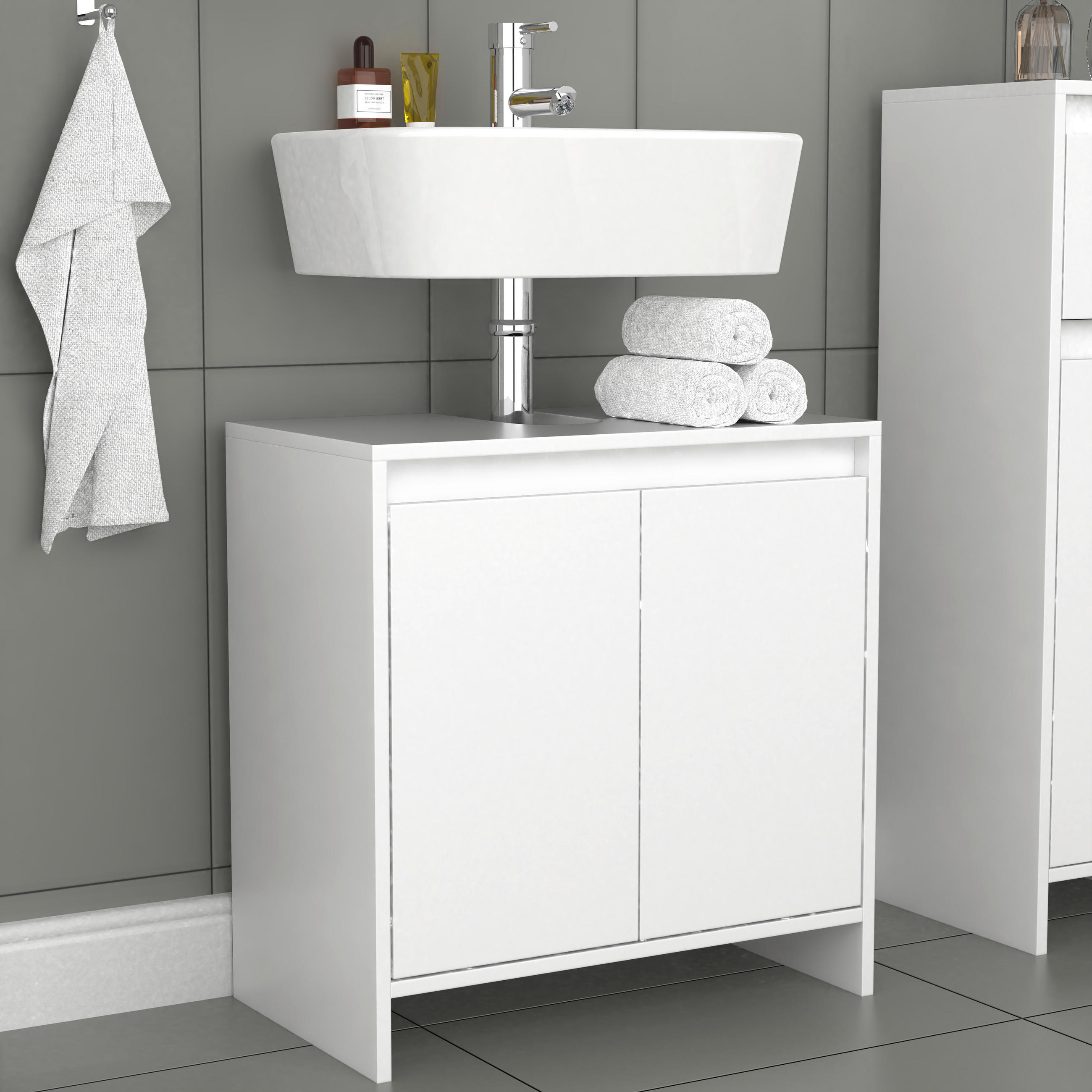 WASCHBECKENUNTERSCHRANK 58/60/33 cm  - Weiß, MODERN, Holzwerkstoff (58/60/33cm) - MID.YOU