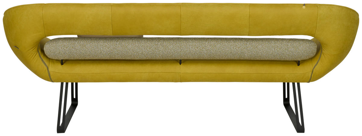 SITZBANK 220/89/68 cm  in Grün, Schwarz  - Beige/Schwarz, Design, Leder/Textil (220/89/68cm) - Koinor