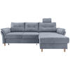 ECKSOFA in Chenille Hellblau  - Naturfarben/Hellblau, Modern, Holz/Textil (250/176cm) - Livetastic