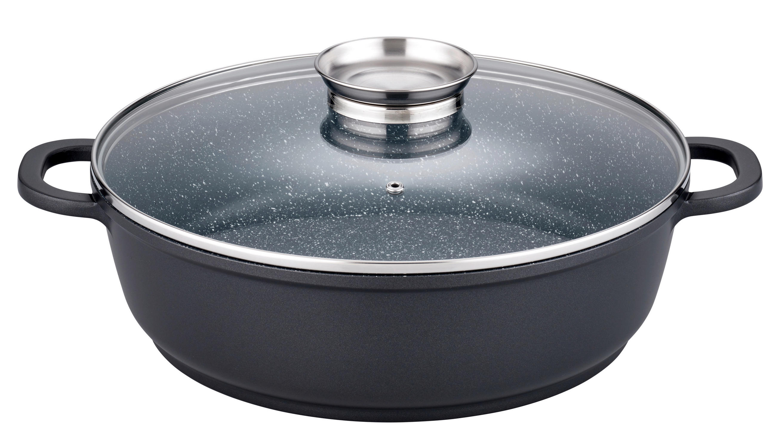SERVIERPFANNE GOURMET GRANIT  - Schwarz, Basics, Metall (32/9cm) - GSW