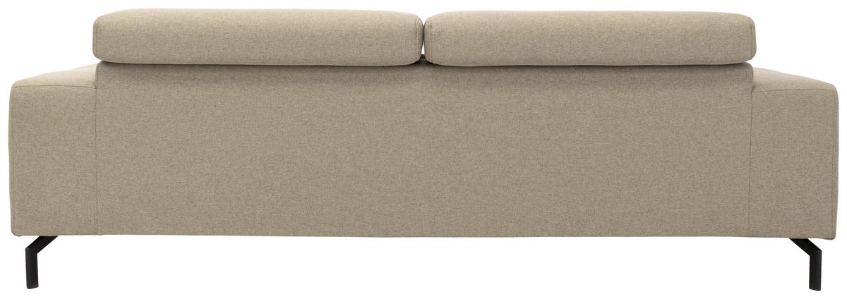 3-SITZER-SOFA in Webstoff Schlammfarben  - Schlammfarben/Schwarz, Design, Textil/Metall (238/79/104cm) - MID.YOU