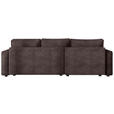 ECKSOFA Braun Cord Zierkissen, Rückenkissen, Bettkasten, Schlaffunktion, Rücken echt, Liegefläche im Originalstoff  - Schwarz/Braun, MODERN, Kunststoff/Textil (190/280cm) - Carryhome