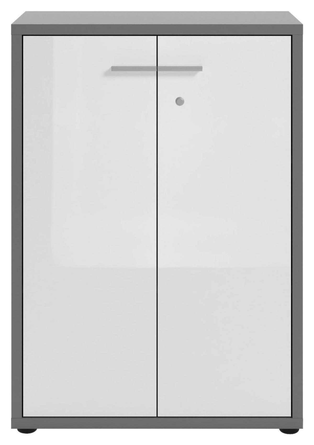 KOMMODE Texas  in 78,1/110/40 cm  - Alufarben/Schwarz, MODERN, Glas/Holzwerkstoff (78,1/110/40cm)