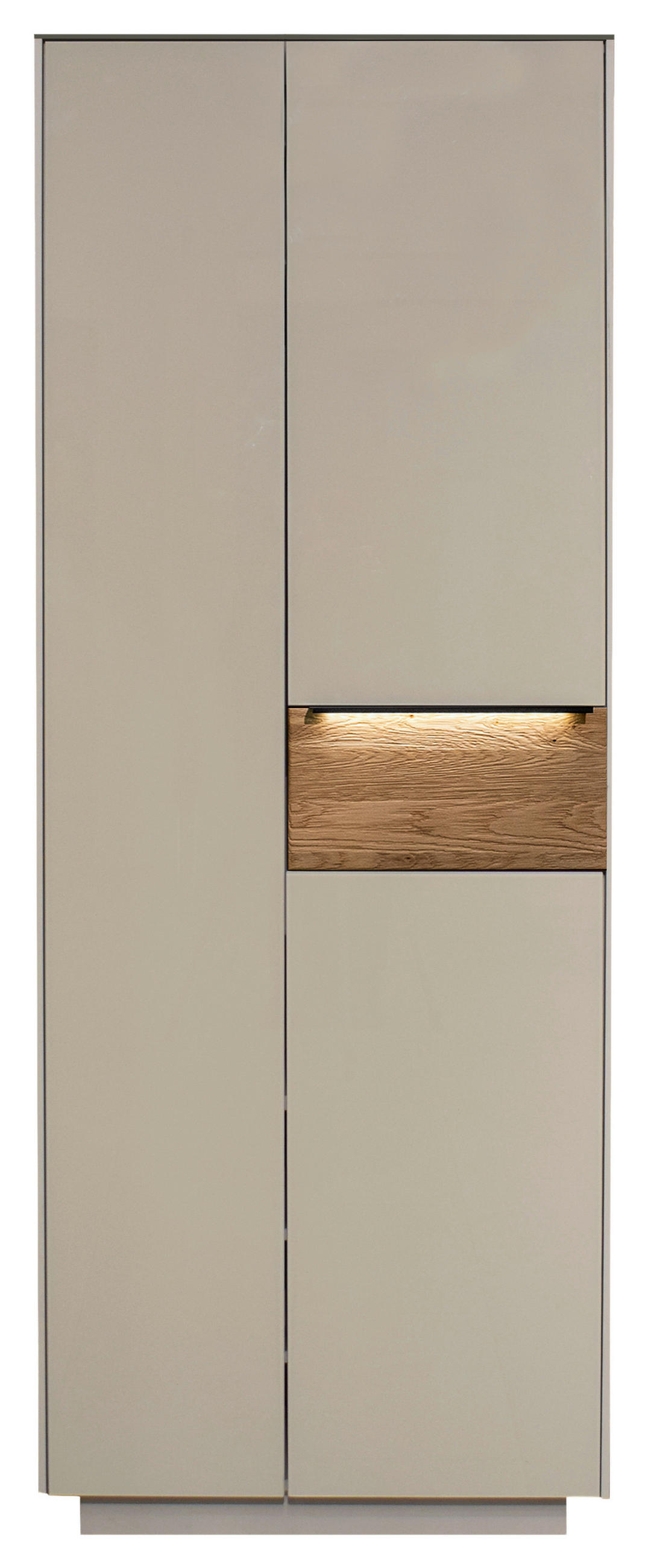 GARDEROBENSCHRANK  in 72/194/32 cm  - Kaschmir/Eichefarben, Design, Glas/Holzwerkstoff (72/194/32cm) - Novel