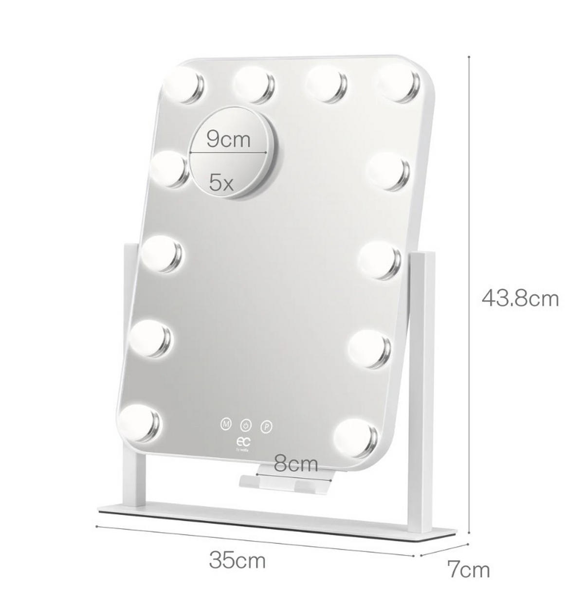 SMINKSPEGEL 35/43,8/7 cm  - vit, Basics (35/43,8/7cm) - Best Price