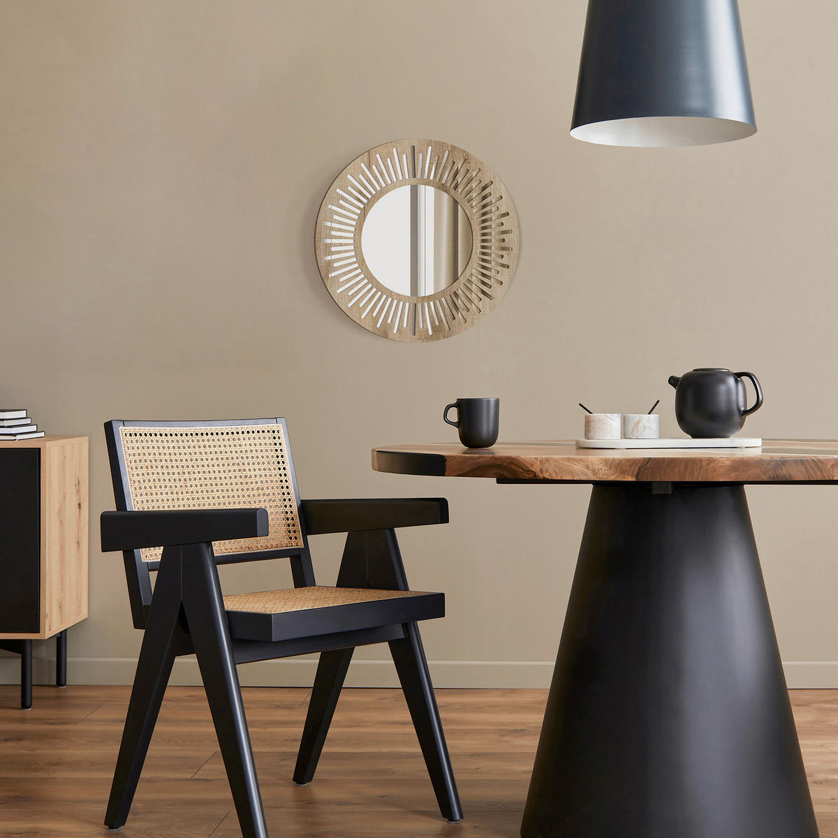 DEKOSPIEGEL  - Eichefarben, Basics, Glas/Holz (50cm)