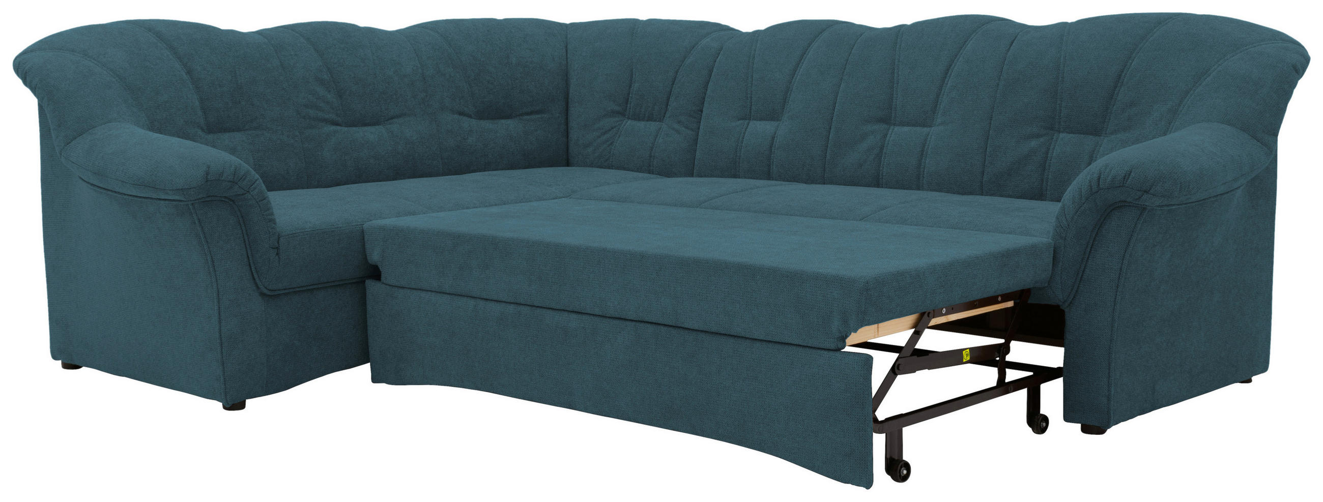 ECKSCHLAFSOFA Petrol Mikrofaser  - Petrol/Schwarz, KONVENTIONELL, Kunststoff/Textil (192/243cm) - MID.YOU