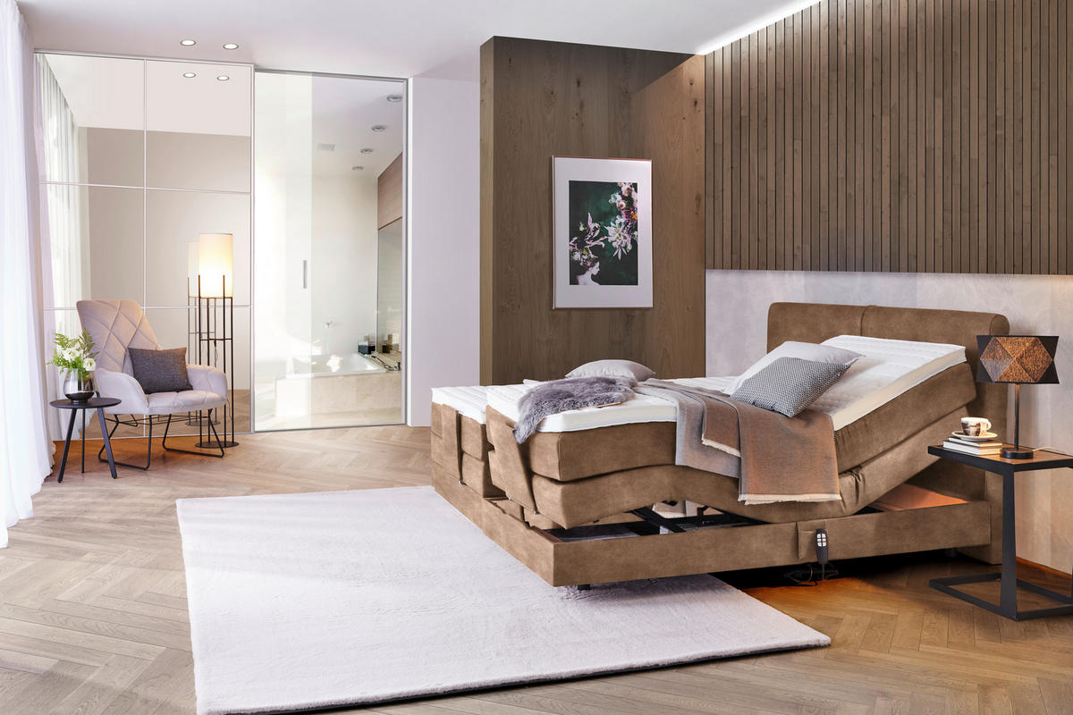 BOXSPRINGBETT 160/200 cm  in Braun  - Schwarz/Braun, Design, Kunststoff/Textil (160/200cm) - Hom`in