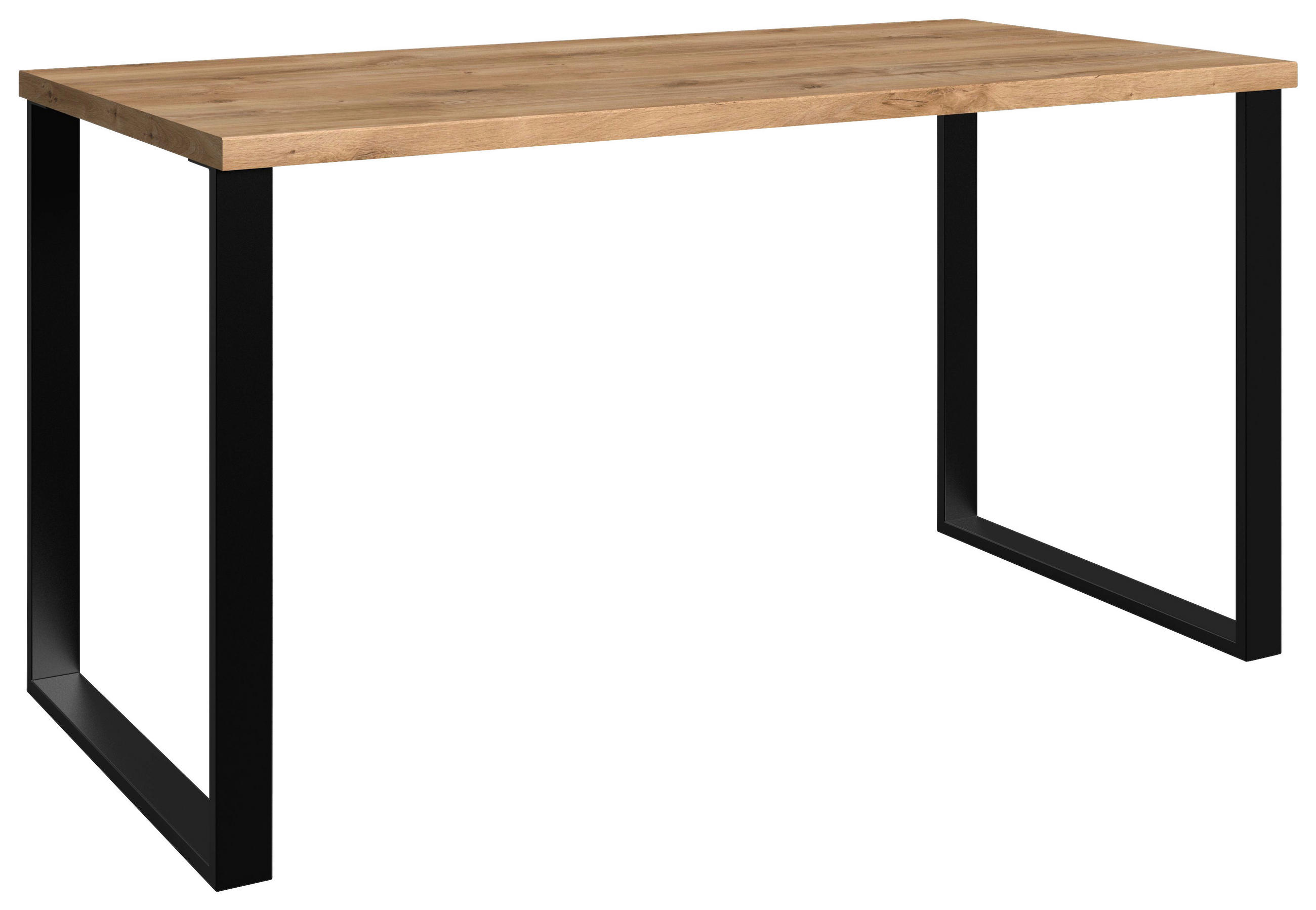 SCHREIBTISCH 140/70/75 cm Graphitfarben, Plankeneiche  - Plankeneiche/Graphitfarben, Design, Holzwerkstoff/Metall (140/70/75cm) - Boxxx