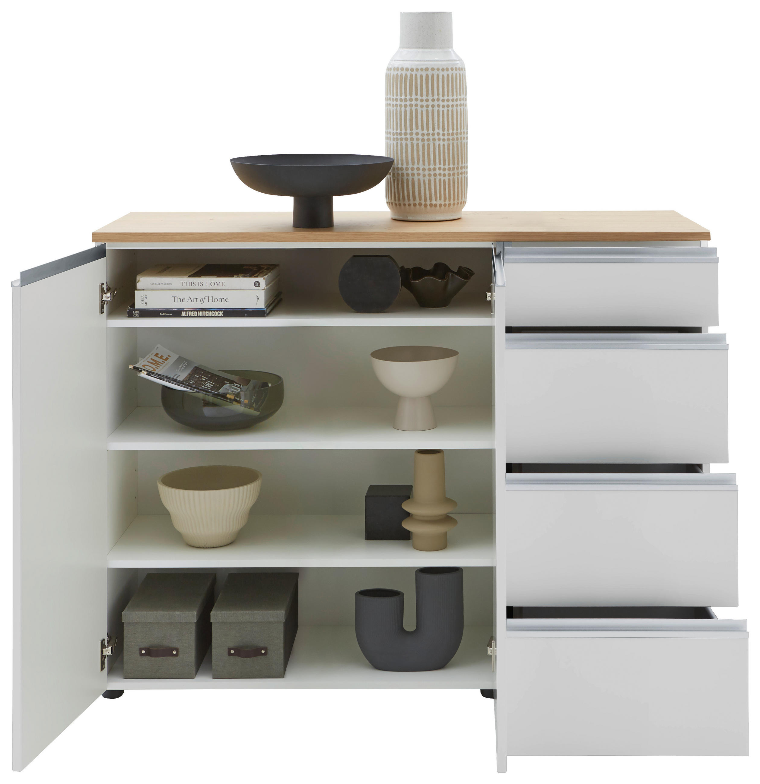 SIDEBOARD in 135/102/41 cm - Eichefarben/Schwarz, Design, Holz/Holzwerkstoff (135/102/41cm) - Dieter Knoll