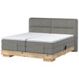 BOXSPRINGBETT 180/200 cm  in Taupe, Eichefarben  - Taupe/Eichefarben, Natur, Holz/Textil (180/200cm) - Valnatura