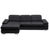 ECKSOFA in Echtleder Anthrazit  - Anthrazit/Alufarben, Design, Leder/Metall (195/309cm) - Beldomo Premium