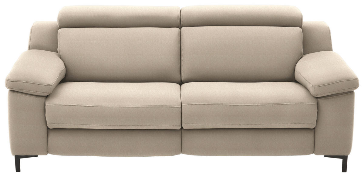 2,5-SITZER in Chenille Sandfarben  - Sandfarben/Schwarz, Design, Textil/Metall (188/84-104/104cm) - Valdera