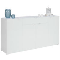 SIDEBOARD  in 180/92/42 cm  - Chromfarben/Weiß, Design, Glas/Holzwerkstoff (180/92/42cm) - Novel