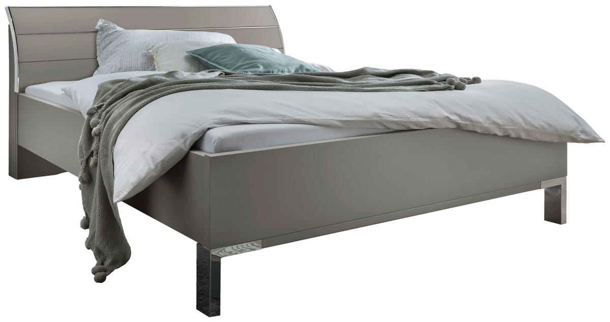 LIT 180/200 cm  in Grau   - Chromfarben/Grau, Konventionell, Holzwerkstoff/Metall (180/200cm) - Dieter Knoll