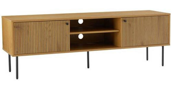 LOWBOARD Line  in 150/50/40 cm  - Eichefarben/Schwarz, Design, Holzwerkstoff/Metall (150/50/40cm) - Carryhome