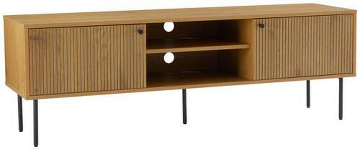 LOWBOARD Line  in 150/50/40 cm  - Eichefarben/Schwarz, Design, Holzwerkstoff/Metall (150/50/40cm) - Carryhome