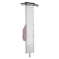 GARDEROBENPANEEL  in 63/192/26 cm  - Weiss Hochglanz/Alufarben, Basics, Glas/Metall (63/192/26cm) - Moderano