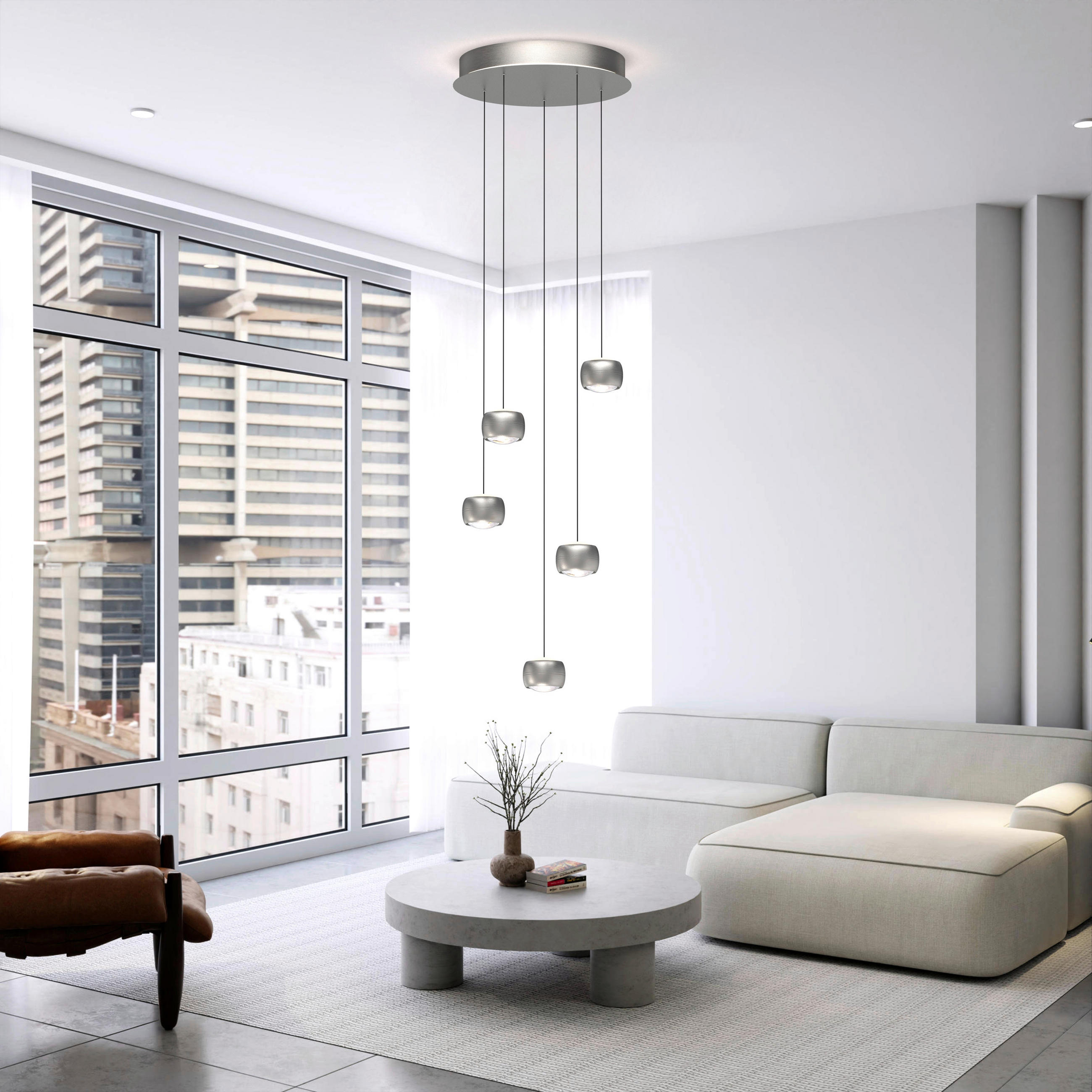 LED-HÄNGELEUCHTE 42/180 cm  - Nickelfarben, Design, Metall (42/180cm)