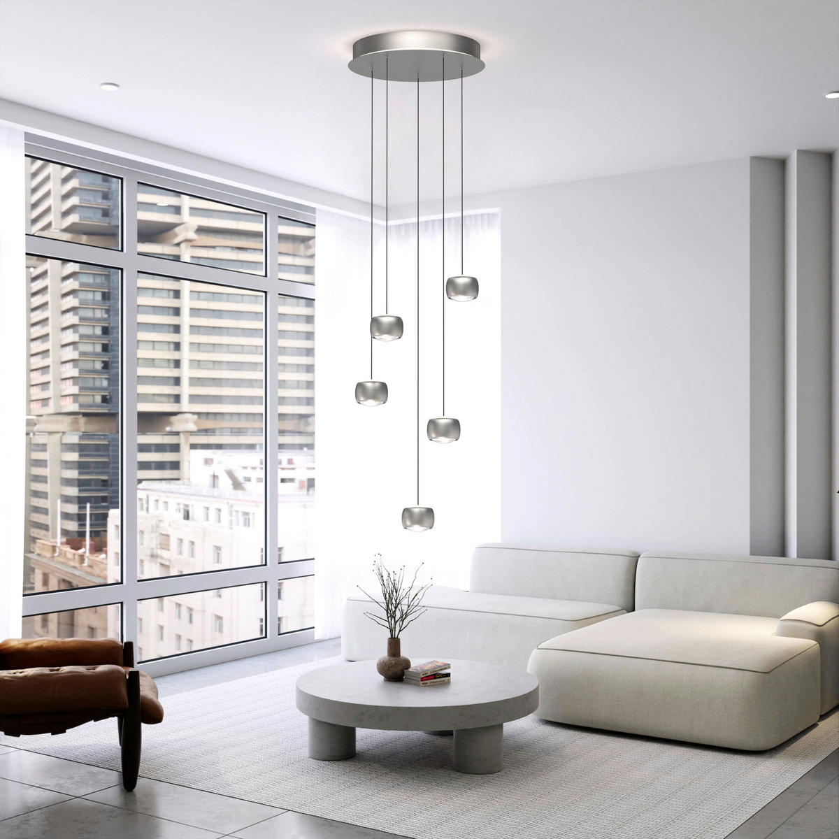 LED-HÄNGELEUCHTE 42/180 cm  - Nickelfarben, Design, Metall (42/180cm)