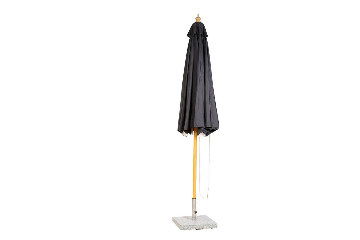 PARASOLL   - ljusbrun/svart, Modern, trä/textil (300/270cm) - Gardenson