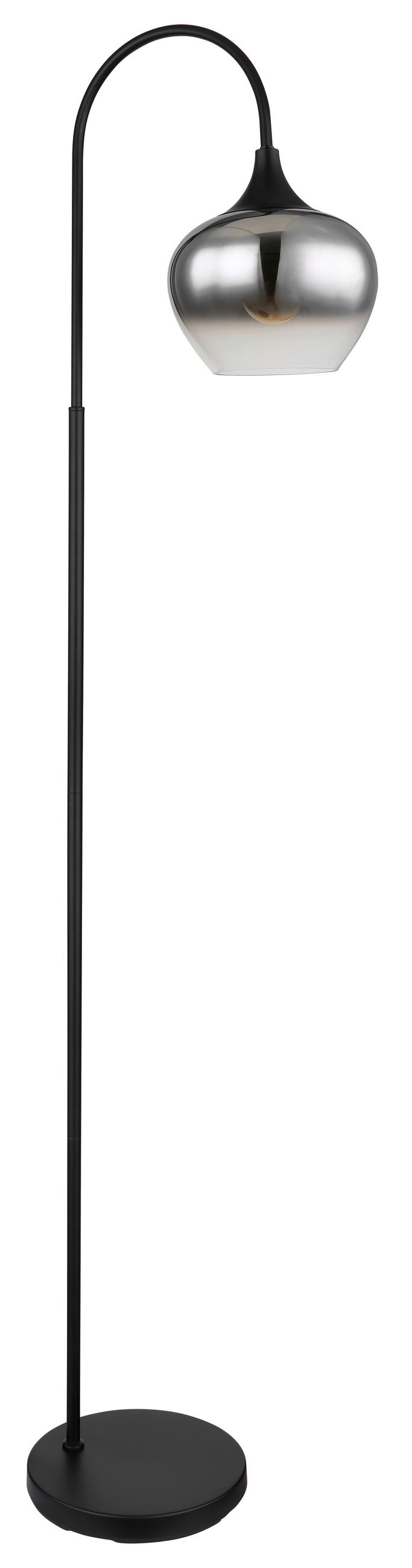 STOJACIA LAMPA, 39/25/150 cm - čierna, Design, kov/sklo (39/25/150cm) - Globo