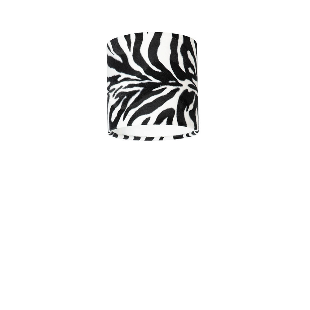 LEUCHTENSCHIRM Velour 20/18 cm   - Schwarz/Weiß, Basics, Textil/Metall (20/18cm)