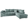 ECKSCHLAFSOFA in Mintgrün Textil   - Silberfarben/Mintgrün, Design, Holz/Textil (298/202cm) - MID.YOU