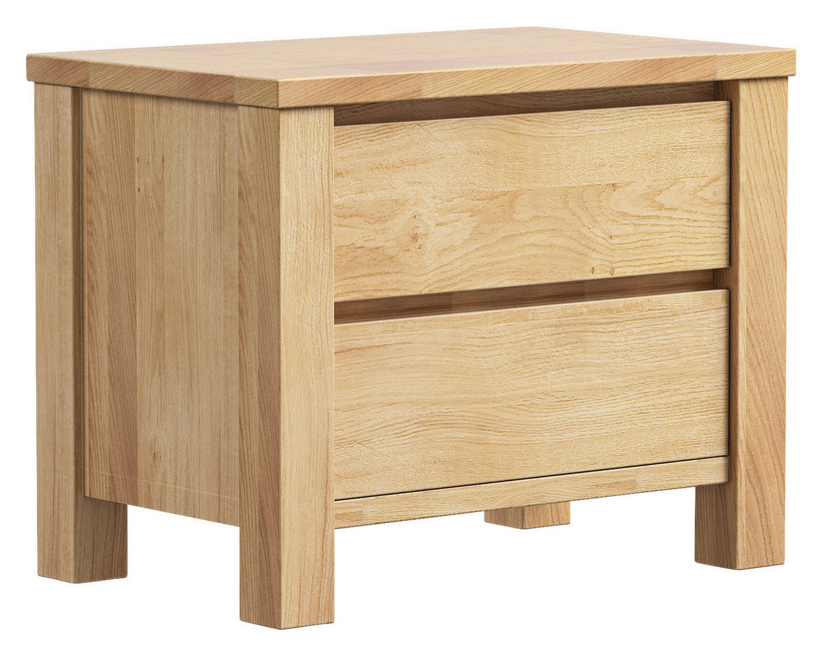 NACHTKÄSTCHEN in massiv Wildeiche Eichefarben  - Eichefarben, Natur, Holz (60/47/38cm) - Linea Natura