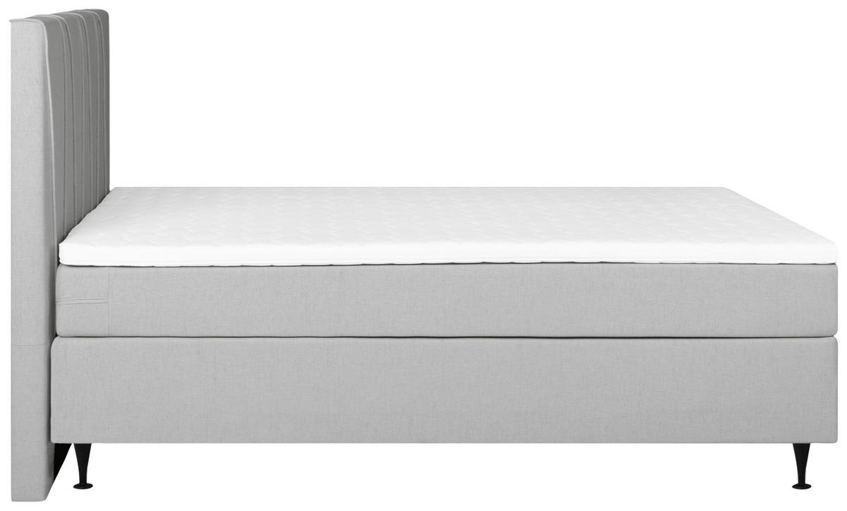 BOXSPRINGBETT 140/200 cm  in Dunkelgrau  - Dunkelgrau/Schwarz, Modern, Textil (140/200cm) - MID.YOU