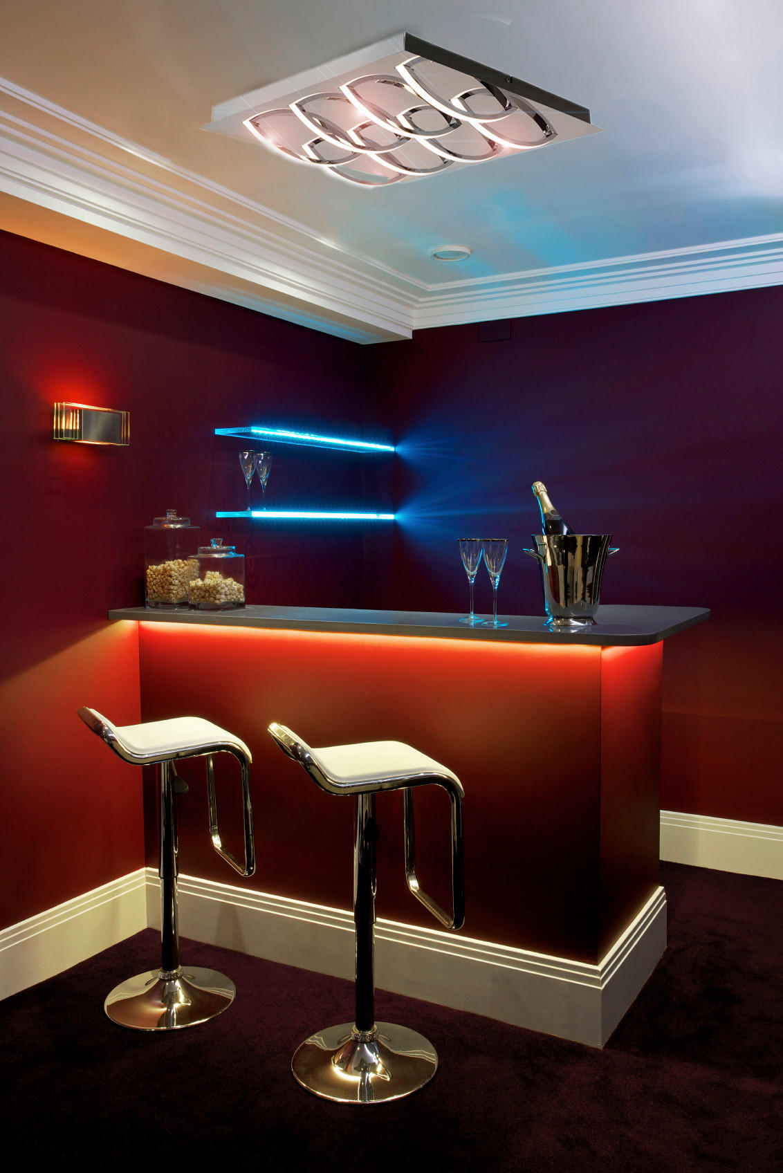 LED-DECKENLEUCHTE Mancheste 41/41/8,5 cm   - Chromfarben/Opal, Basics, Kunststoff/Metall (41/41/8,5cm) - Näve