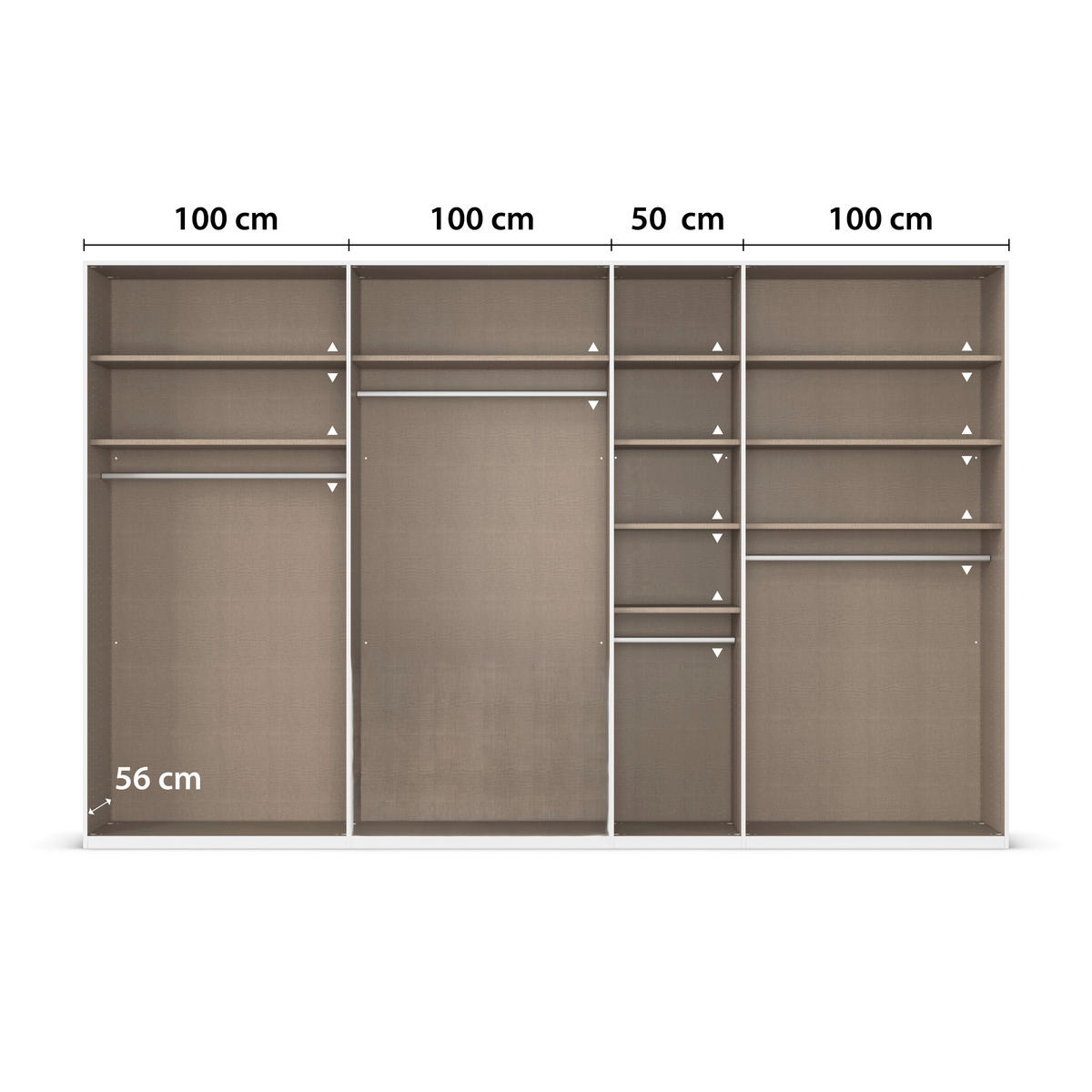 DREHTÜRENSCHRANK 350/223/61 cm,  in Graphitfarben, 7-türig  - Graphitfarben, Basics, Holzwerkstoff/Metall (350/223/61cm) - Novel