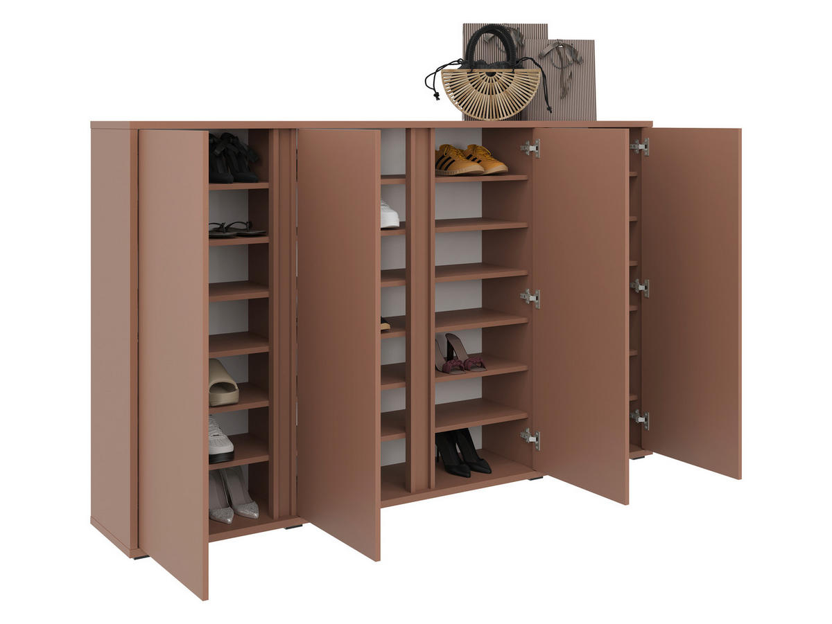 SCHUHSCHRANK  in 192,7/120/33,8 cm  - Anthrazit/Terracotta, Design, Holzwerkstoff/Kunststoff (192,7/120/33,8cm) - Xora