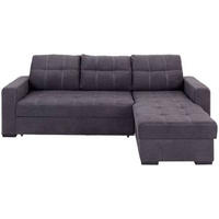 ECKSOFA in Mikrofaser Dunkelgrau  - Weiss/Dunkelgrau, Design, Kunststoff/Textil (240/160cm) - Livetastic