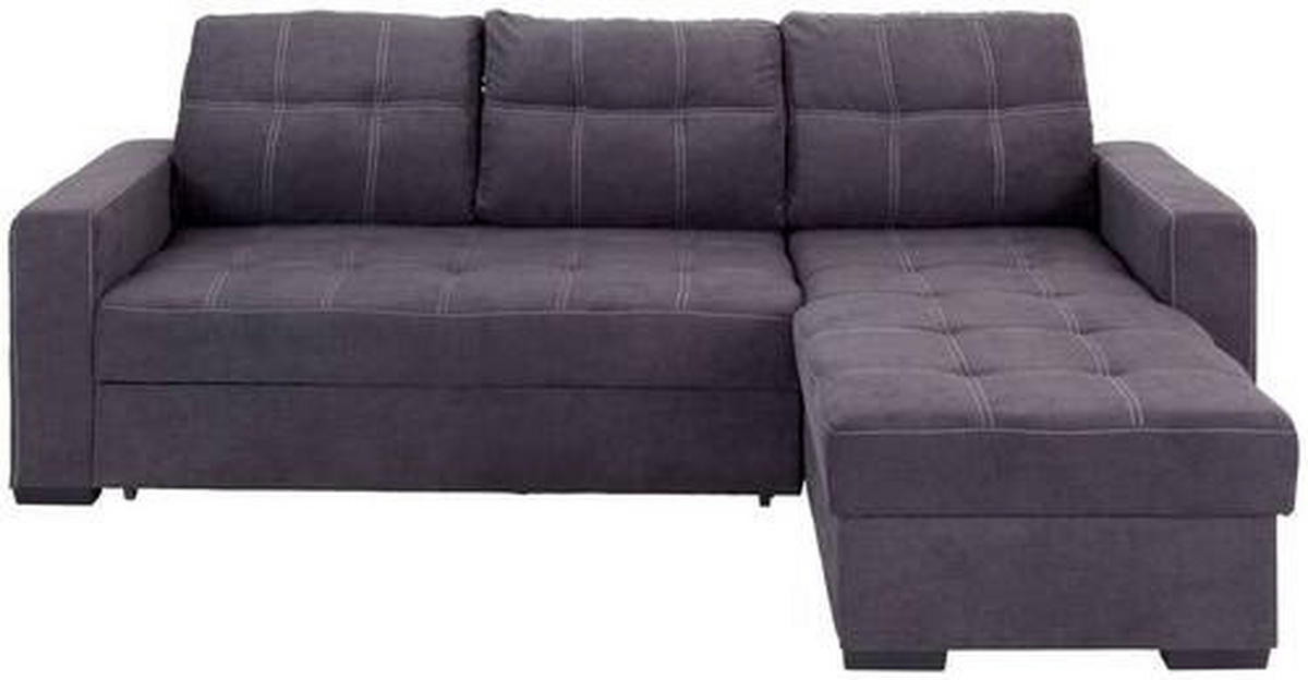 ECKSOFA in Mikrofaser Dunkelgrau  - Weiss/Dunkelgrau, Design, Kunststoff/Textil (240/160cm) - Livetastic