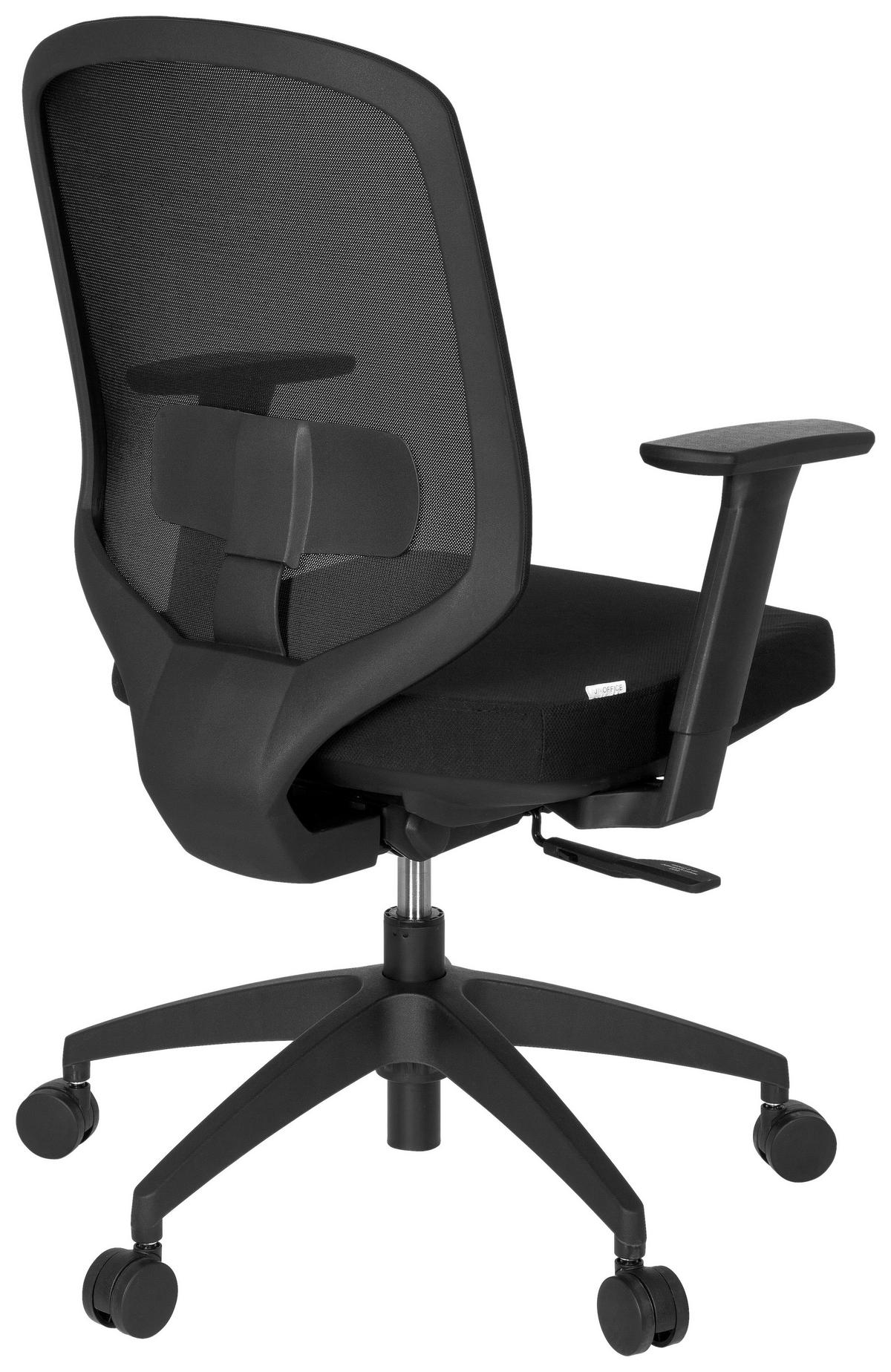 OTOČNÁ ŽIDLE, síťovina, plochá tkanina, černá - černá, Moderní, textil/plast (56/105/47cm) - MID.YOU