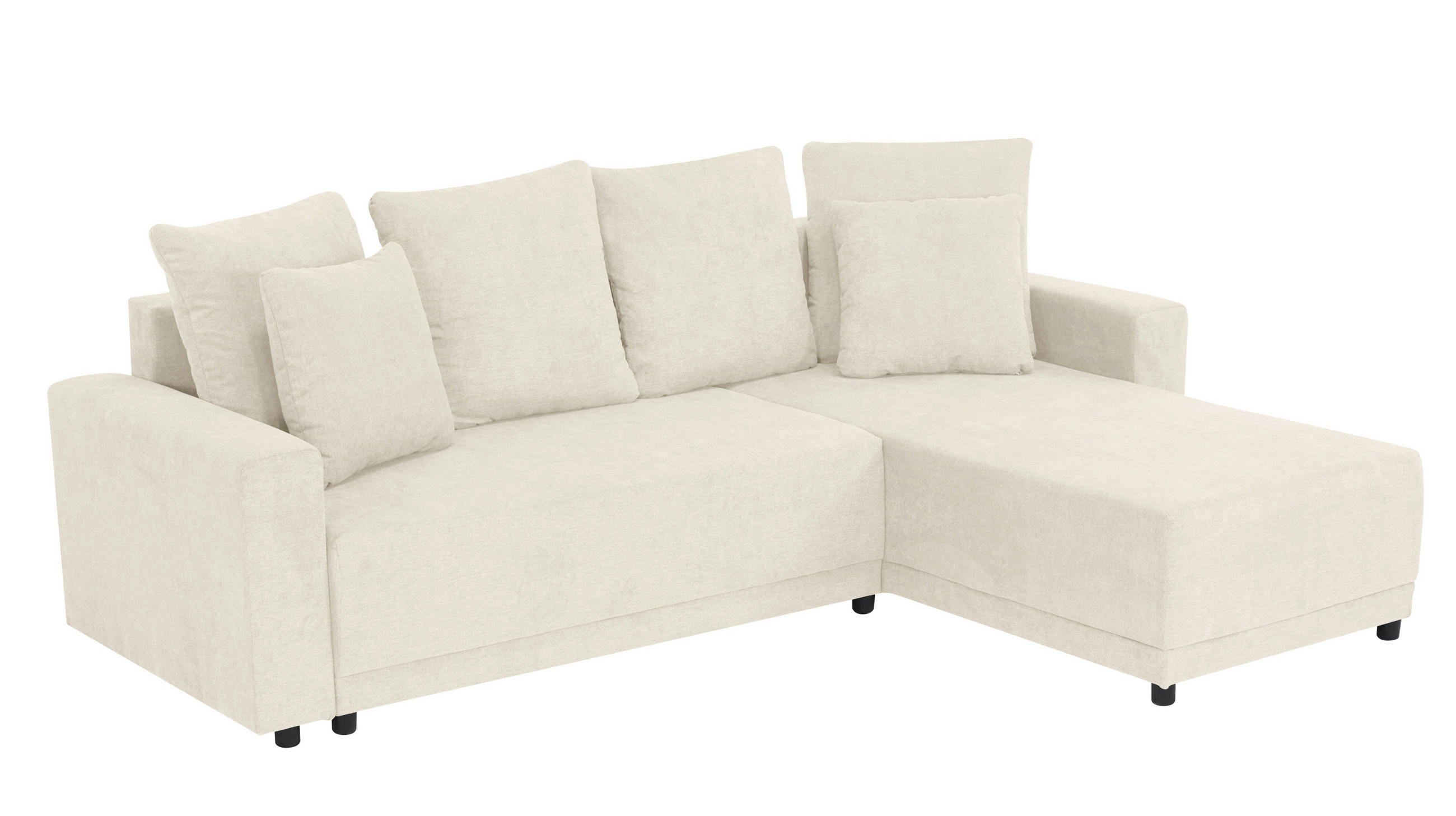 ECKSOFA in Mikrofaser Creme  178/248 cm  - Creme/Schwarz, Design, Kunststoff/Textil (178/248cm) - MID.YOU