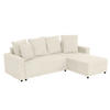 ECKSOFA Creme Mikrofaser  - Creme/Schwarz, Design, Kunststoff/Textil (178/248cm) - MID.YOU