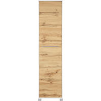 Dulap Înalt 40/164/33 cm  - alb/culoare lemn stejar, Modern, metal/material pe bază de lemn (40/164/33cm) - Hom`in