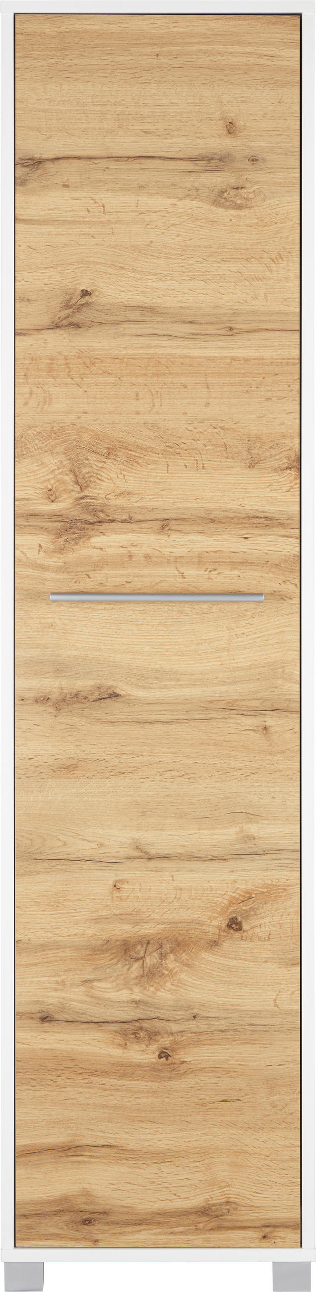 Dulap Înalt 40/164/33 cm  - alb/culoare lemn stejar, Modern, metal/material pe bază de lemn (40/164/33cm) - Hom`in