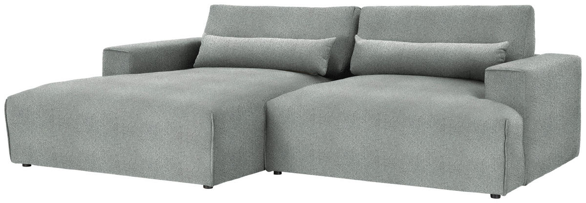 ECKSOFA Chenille Grau  - Schwarz/Grau, Design, Kunststoff/Textil (187/268cm) - Stylife