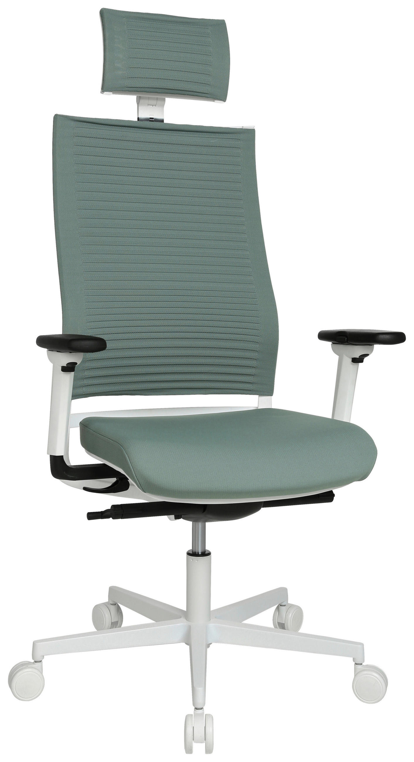 DREHSTUHL Flachgewebe Schwarz, Weiss, Pastellgrün  - Weiss/Pastellgrün, Modern, Kunststoff/Textil (48/105-115/48-55cm) - Topstar