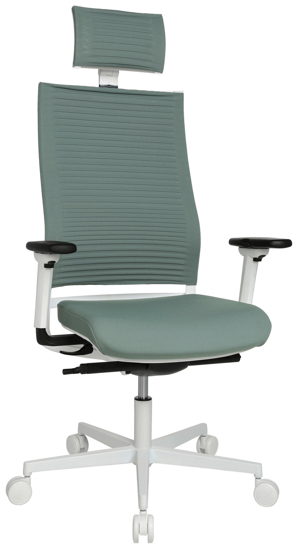 DREHSTUHL Flachgewebe Schwarz, Weiss, Pastellgrün  - Weiss/Pastellgrün, Modern, Kunststoff/Textil (48/105-115/48-55cm) - Topstar