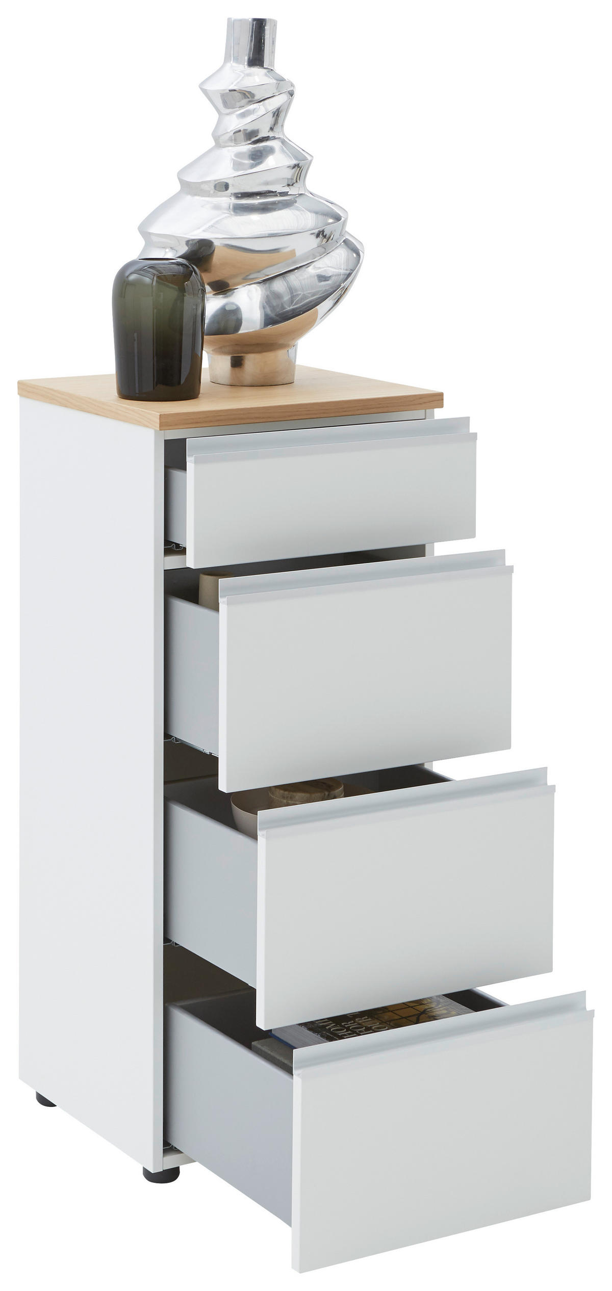 KOMMODE  in 45/102/41 cm  - Eichefarben/Silberfarben, Design, Holz/Holzwerkstoff (45/102/41cm) - Dieter Knoll